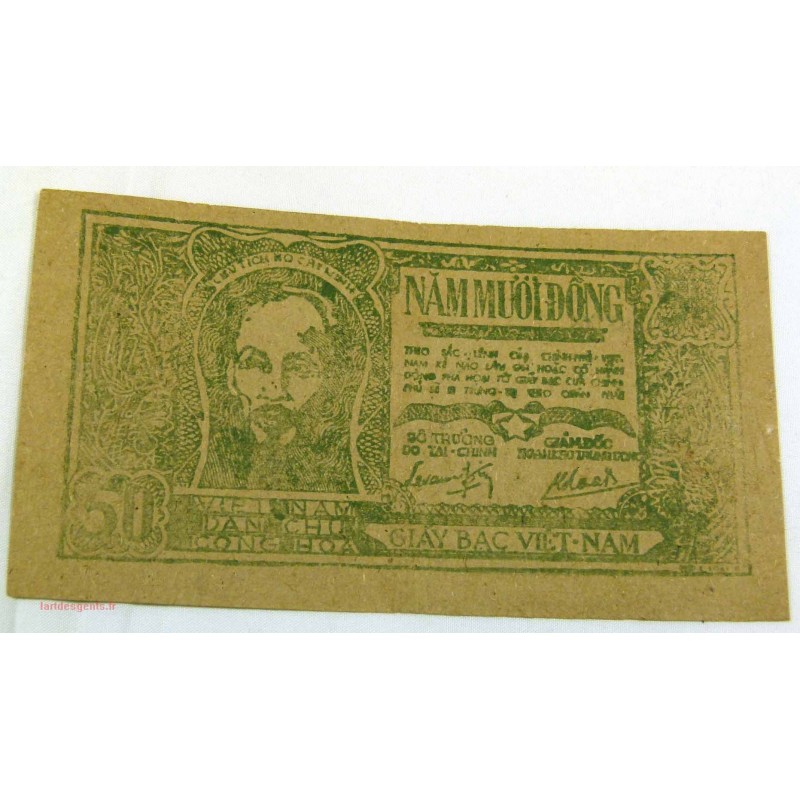 BILLET papier de riz, Vietnam 50 Dông 1948 SUP