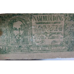 BILLET papier de riz, Vietnam 50 Dông 1948 tb