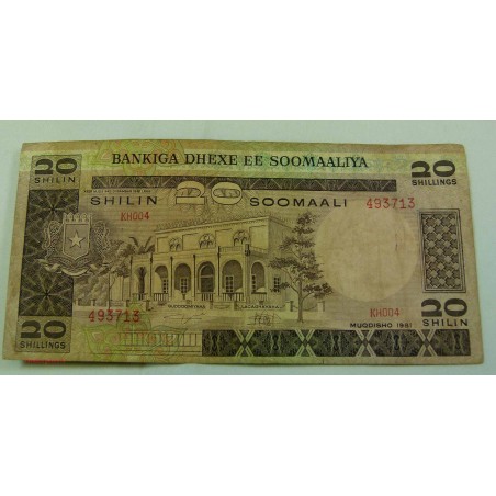 Billet, SOMALI, 20 shillings 1981