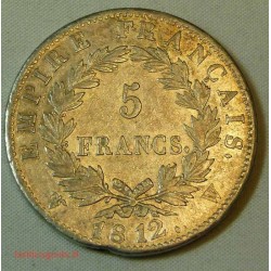 France - Ecu de 5 Francs Napoléon Ier 1812 w Lille