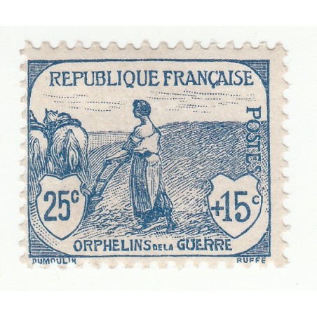 TIMBRE N°151 Orphelin 1917-18 Regommé Côte 65 Euros