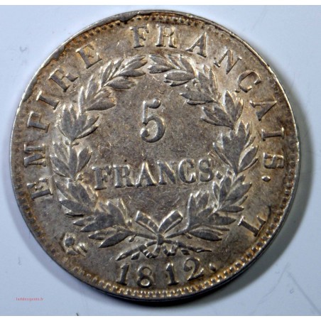 France - Ecu de Napoléon Ier, 5 Francs 1812 L Bayonne