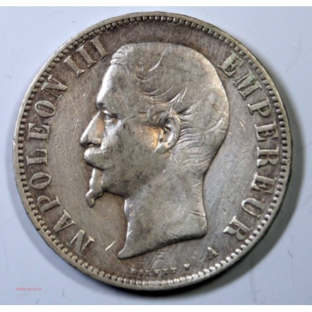 France - Ecu de 5 Francs Napoléon III 1856 petit A