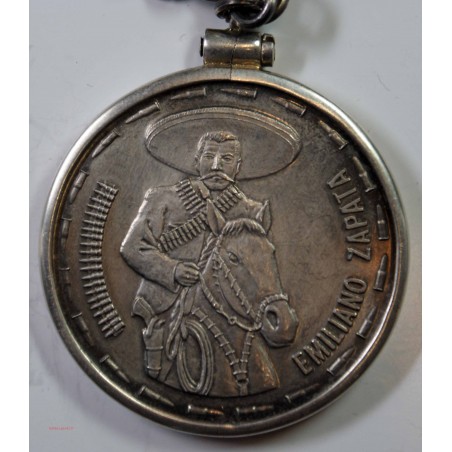 Médaille  2 onzes Argent , Emiliano ZAPATA Révolution Mexique L'art des gents