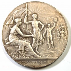 Médaille Concours de Tir par Alphée Dubois argent 68 grs