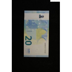 BILLET FAUTE - France 20 euro bande blanche Lettre U03I1 p/neuf