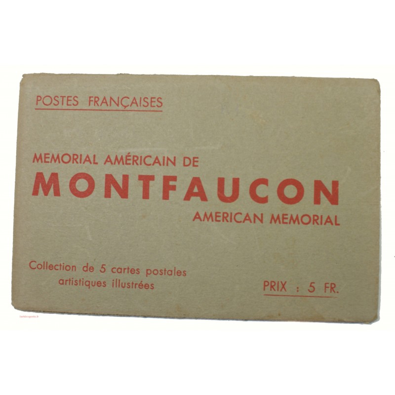 Série de 5 cartes Mémorial Américain de MONTFAUCON dans sa pochette K1S1