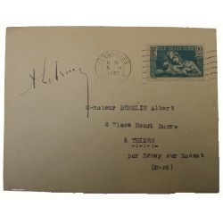 Autographe du Président Albert Lebrun sur lettre 1939, N° 419 OMEC