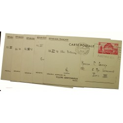 5 entiers postaux Mémorial Australien 1938 22-VII-1938 P2S