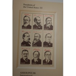 USA Série 4 blocs des Présidents of United States - AMERIPEX 86 NEUF**