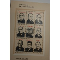 USA Série 4 blocs des Présidents of United States - AMERIPEX 86 NEUF**