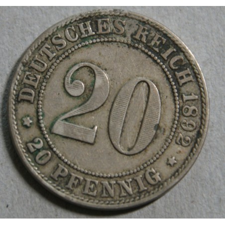 Allemagne - 20 pfennig 1892 J