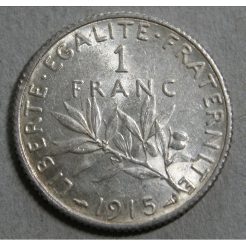 FRANCE - Semeuse 1 Franc 1915 frappe désaxée