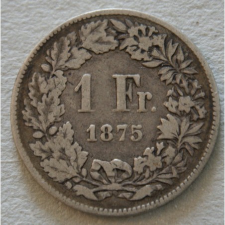Suisse -  1 franc 1875