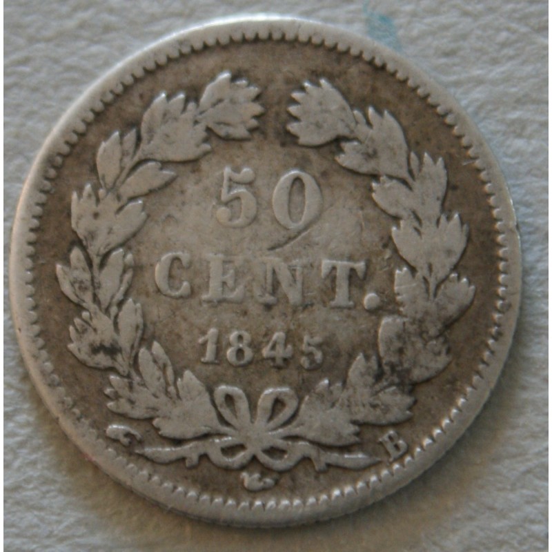 Louis Philippe Ier - 50 Centimes 1845 B Rouen