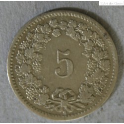 Suisse -  5 rappen 1850 BB X6 exemplaires différents états