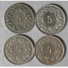 Suisse -  lot de 4 x 5 rappen 1884, 1885, 1888, 1894