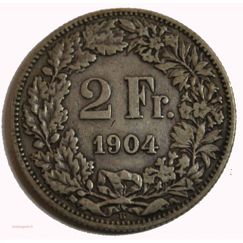 Suisse -  2 francs 1904 argent/silver