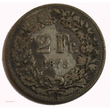 Suisse -  2 francs 1875 argent-silver
