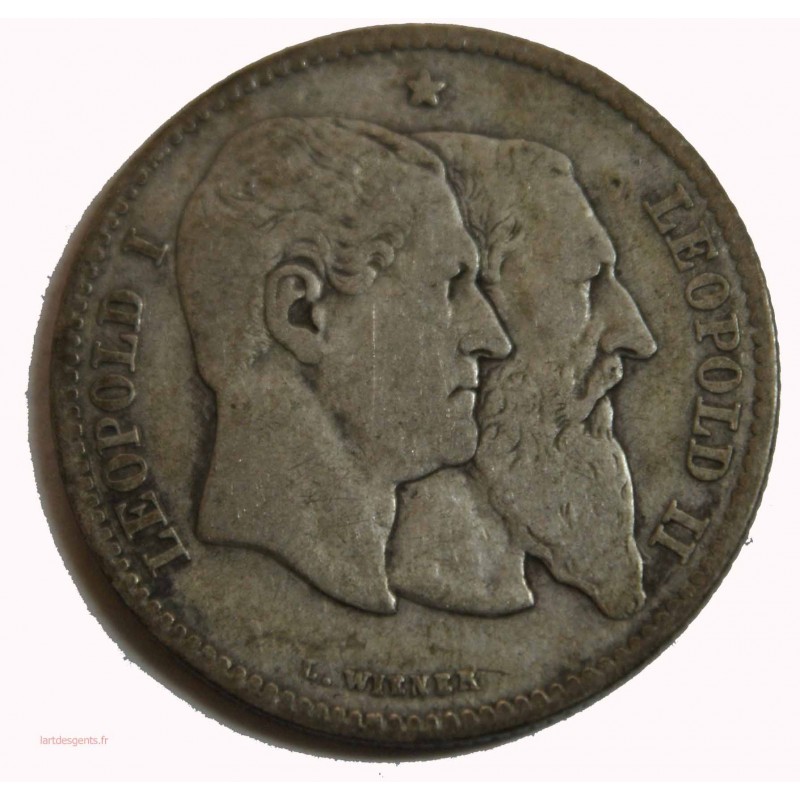 Belgique 2 Francs 1830-1880 Léopold I & Léopold II Argent
