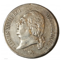 LOUIS XVIII - écu 5 Francs 1823 A PARIS TTB