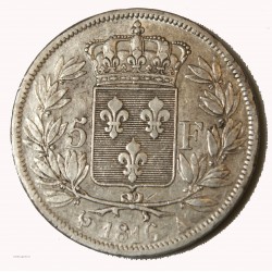 LOUIS XVIII - écu 5 Francs 1816 A PARIS TTB