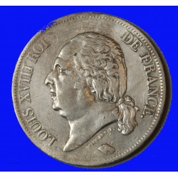LOUIS XVIII - écu 5 Francs 1821 W LILLE TB+