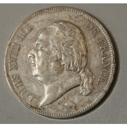 LOUIS XVIII - écu 5 Francs 1824 W LILLE TB+