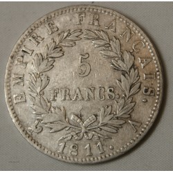 Ecu Napoléon Ier - 5 Francs 1811 A TTB