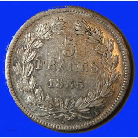 Louis Philippe Ier - écu 5 Francs 1835 A Paris ttb+