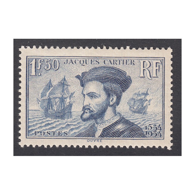 TIMBRE TYPE "JACQUES CARTIER" NEUF** N°297 Cote 190€ FRANCE 