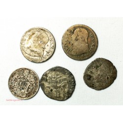 ETATS PONTIFICAUX et Avignon- petit lot de 5 monnaies