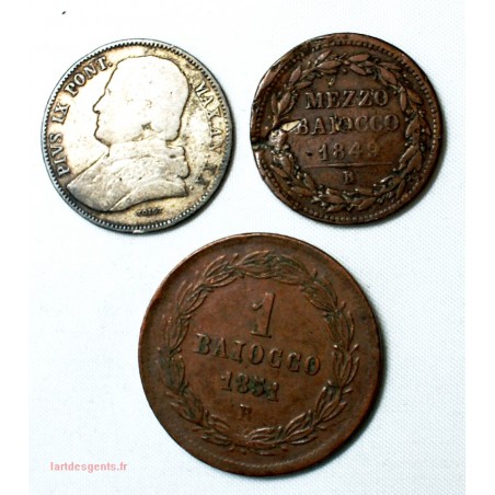 ETATS PONTIFICAUX et Avignon- petit lot de 3 monnaies