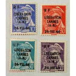 TIMBRES "Emission de la libération" 1944 CANNES