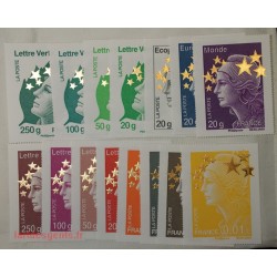 TIMBRES - Série 2012 Maxi Marianne Etoile d'or 15 timbres neuf**