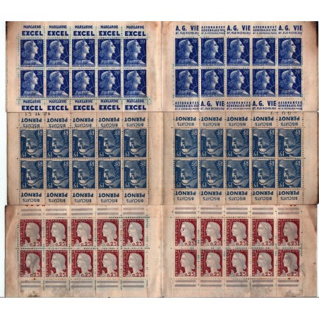 Lot de 3 carnets publicitaire ancien de timbres à voir