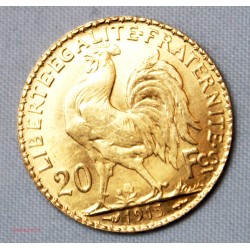 FAUX 20 Francs or 900/00 22 carats  Coq 1915 (pas à la vente)