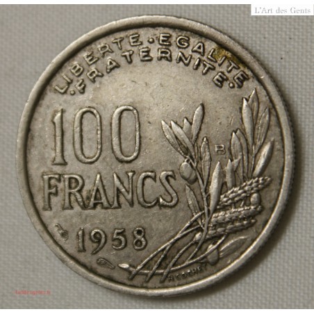 MODERNE -100 fRANCS cOCHET 1958 B,  TTB. l' art des gents
