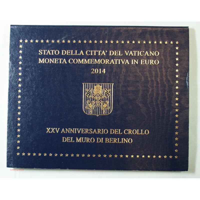 VATICAN EURO - Coffret 2 euro 2014 Commemorative BU MUR DE BERLIN