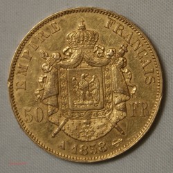 NAPOLEON III - 50 Francs or 1858 A - SUP