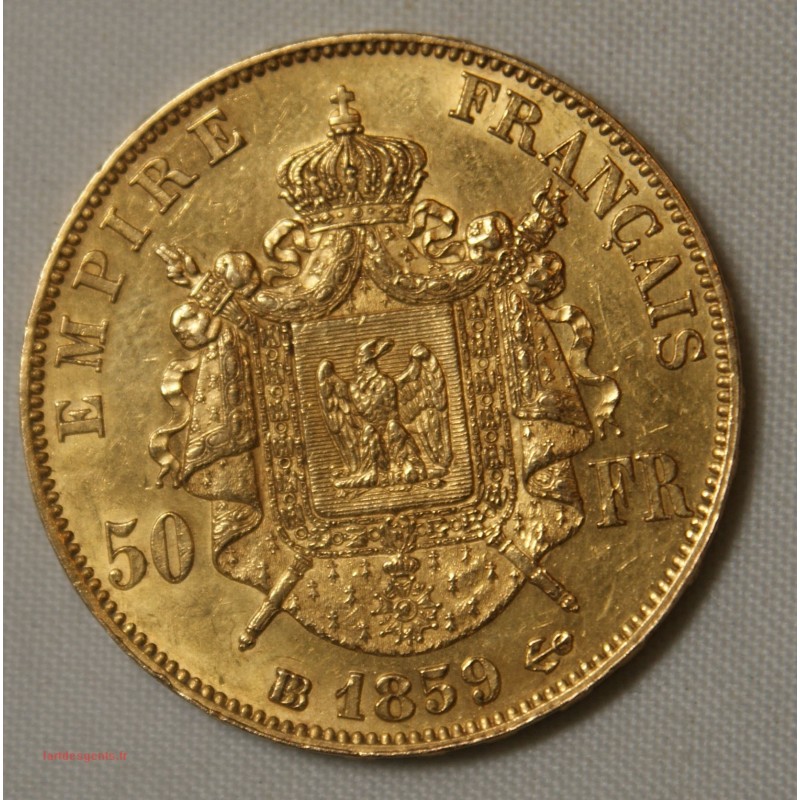 NAPOLEON III - 50 Francs or 1859 BB - SUP+