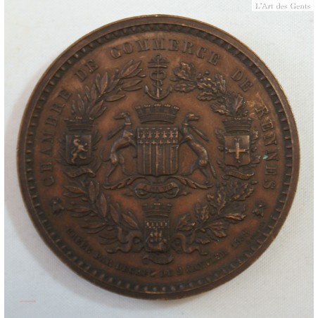 Médaille Chambre de Commerce de RENNES 1858 par C. TROTIN (rare)