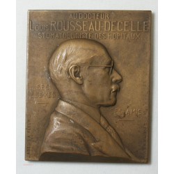 Médaille plaque  Dr L. ROUSSEAU-DECELLE 1937, par ABEL LA FLEUR