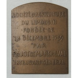 Médaille  plaque bronze  150e Anniversaire Présidence de J. TURGOT 1911