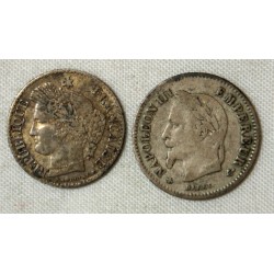 FRANCE - 20 Cent. 1850 A + 20 Cent. 1867
