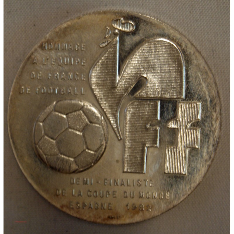 Médaille argent Demi final coupe monde football 1982 France/Espagne
