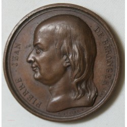 MEDAILLE Pierre Jean DE BERANGER 1857 par Montagny.F