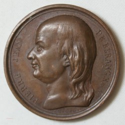 MEDAILLE Pierre Jean DE BERANGER 1857 par Montagny.F
