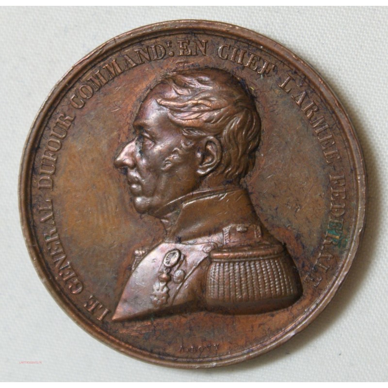 MEDAILLE SUISSE Général DUFOUR NOV.1847 par A.BOVY
