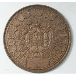 Médaille uniface cuivre Napoléon III, Exposition Paris 1855